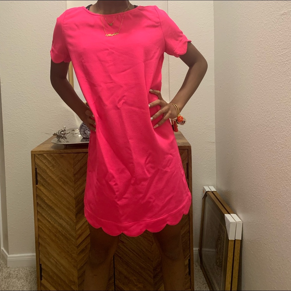 Beautiful Deep Pink Scallop Dress